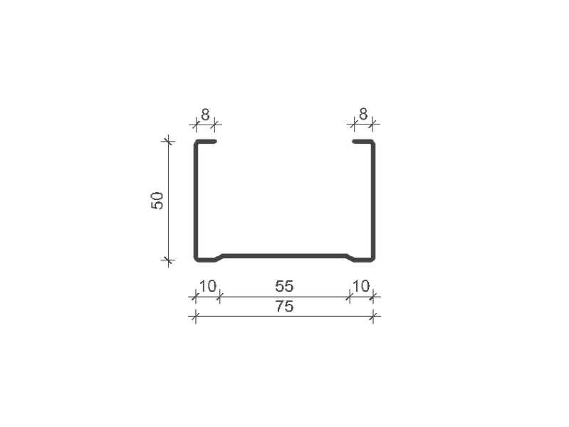 PROFIL METALIC CW 75 din tabla de grosime 0.6 mm